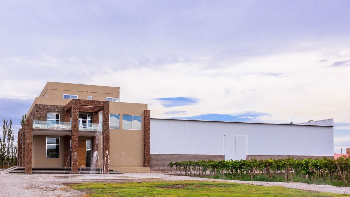 Complejo de bodega y nave de elaboración entre los viñedos